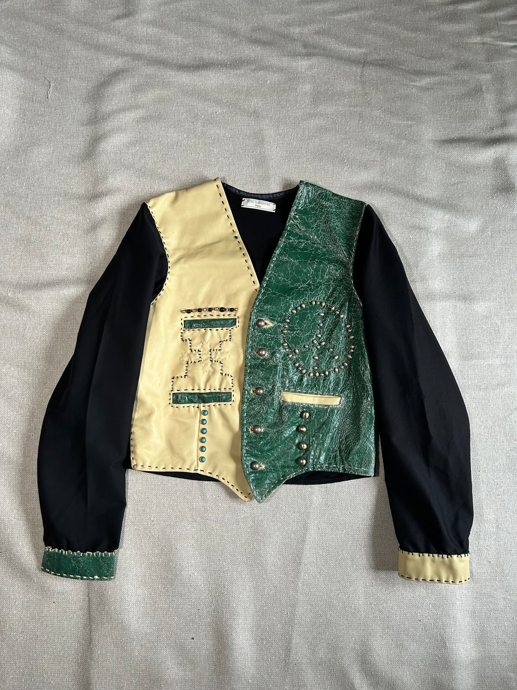 FW25 LEATHER HOTELMAN JACKET with SILVER DECORATION