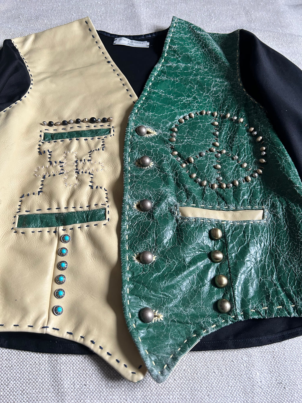 FW25 LEATHER HOTELMAN JACKET with SILVER DECORATION