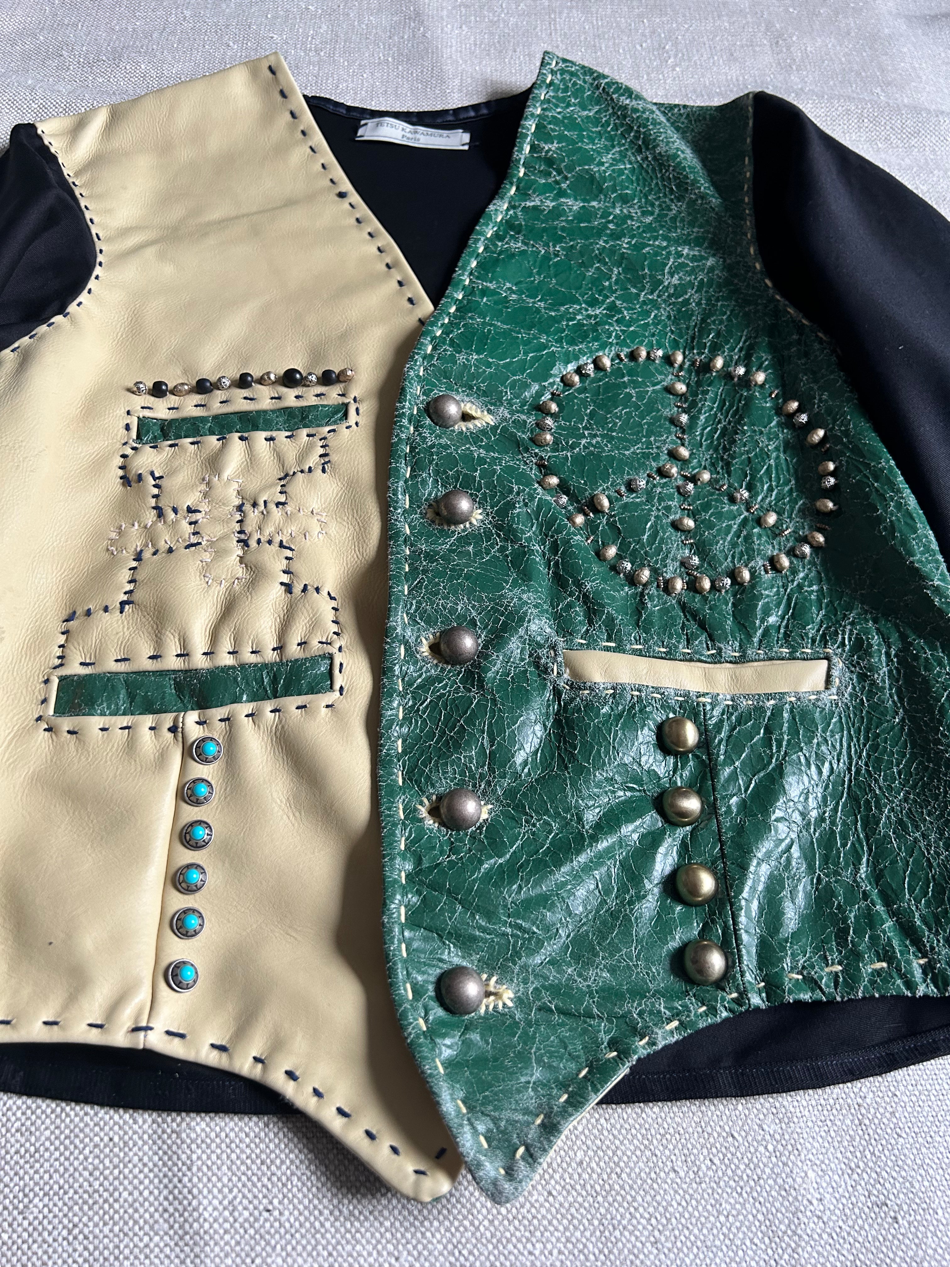 FW25 LEATHER HOTELMAN JACKET with SILVER DECORATION