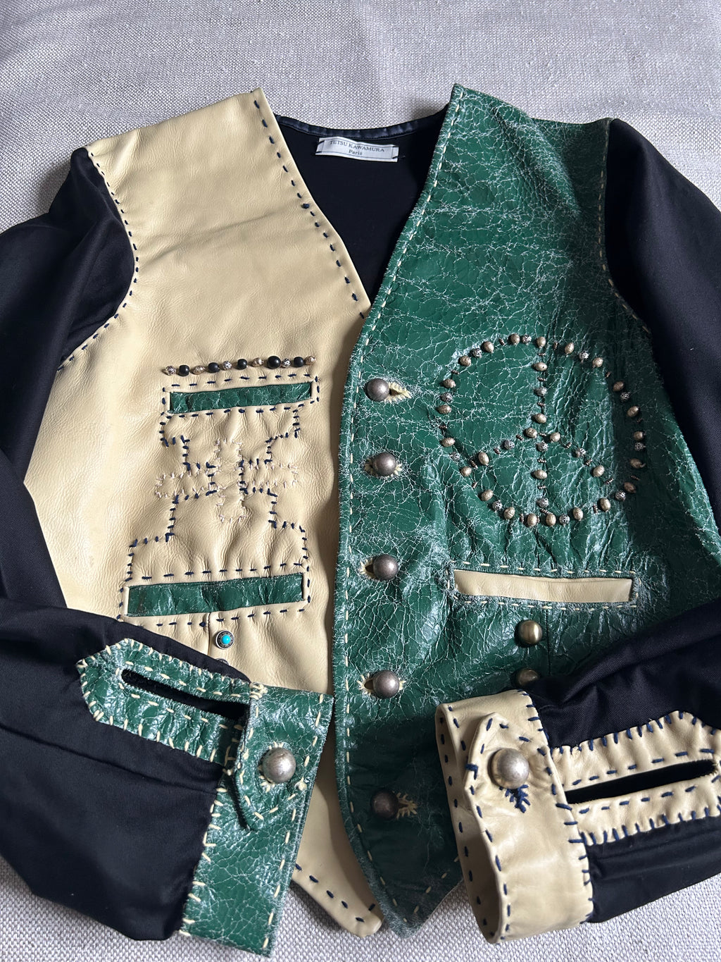 FW25 LEATHER HOTELMAN JACKET with SILVER DECORATION