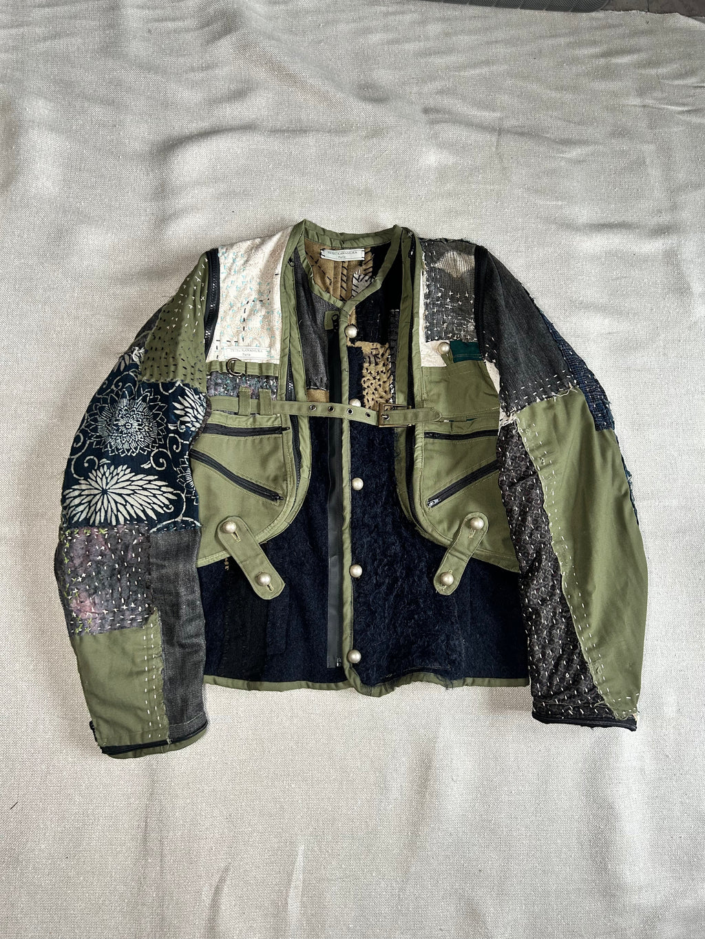 FW25 PATCHWORK REMOVABLE ZIPPER JACKET