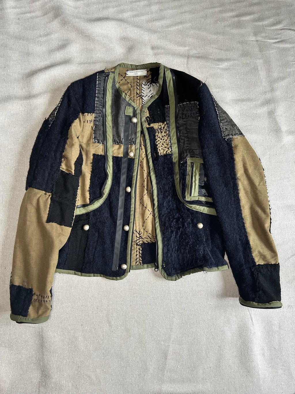 FW25 PATCHWORK REMOVABLE ZIPPER JACKET