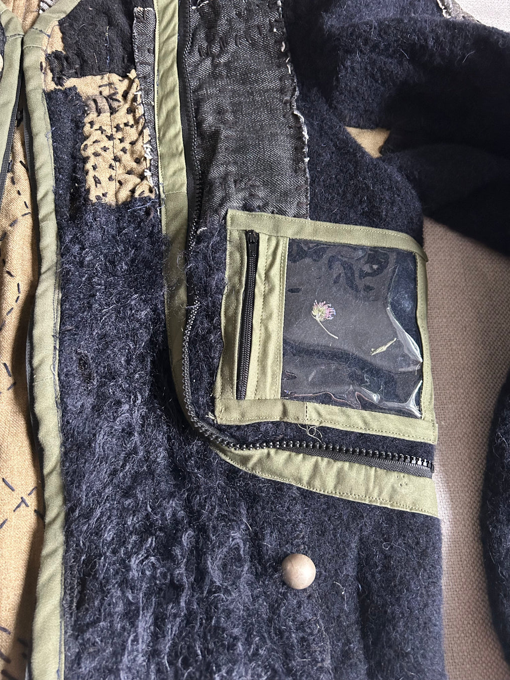FW25 PATCHWORK REMOVABLE ZIPPER JACKET