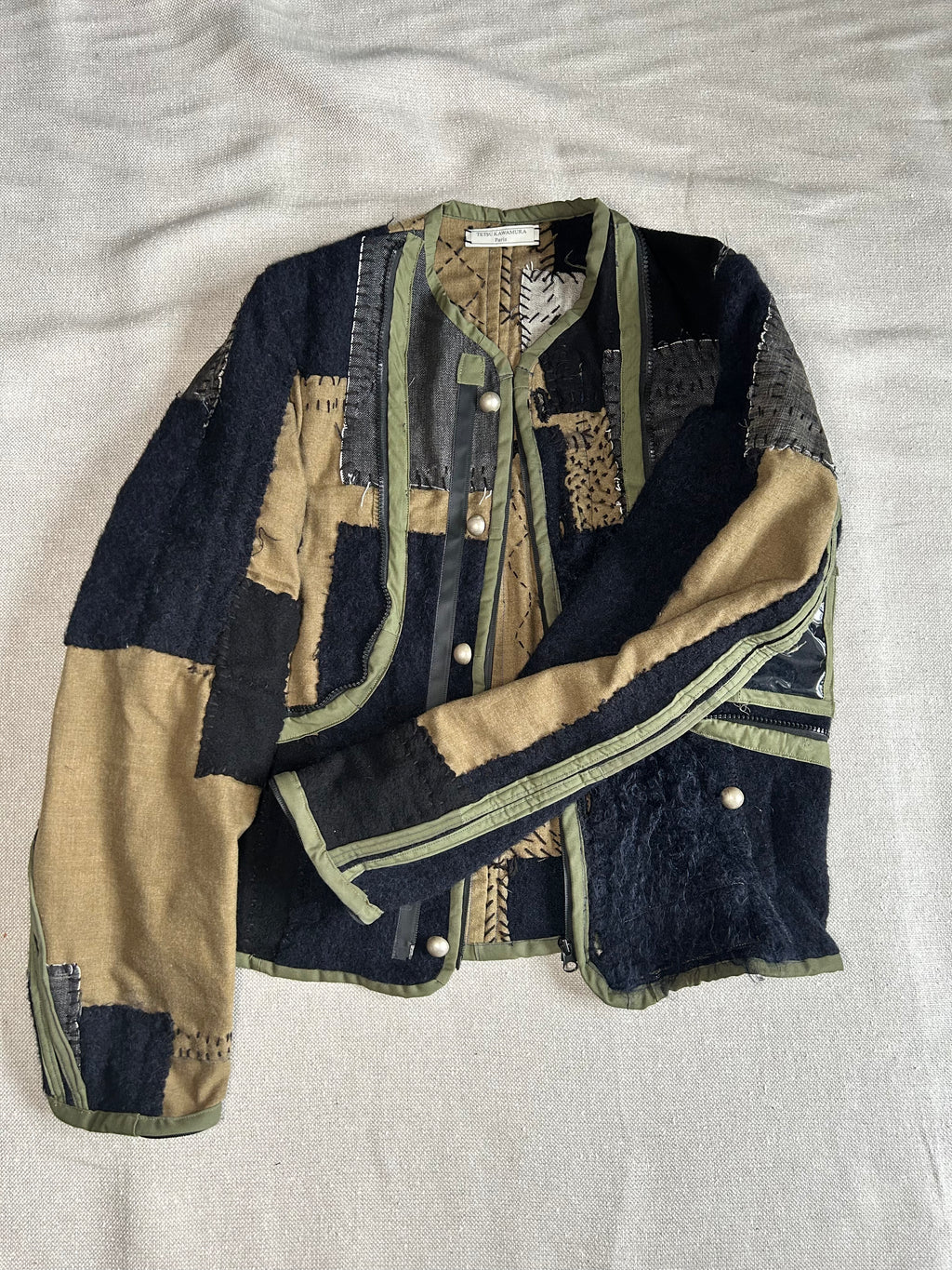 FW25 PATCHWORK REMOVABLE ZIPPER JACKET