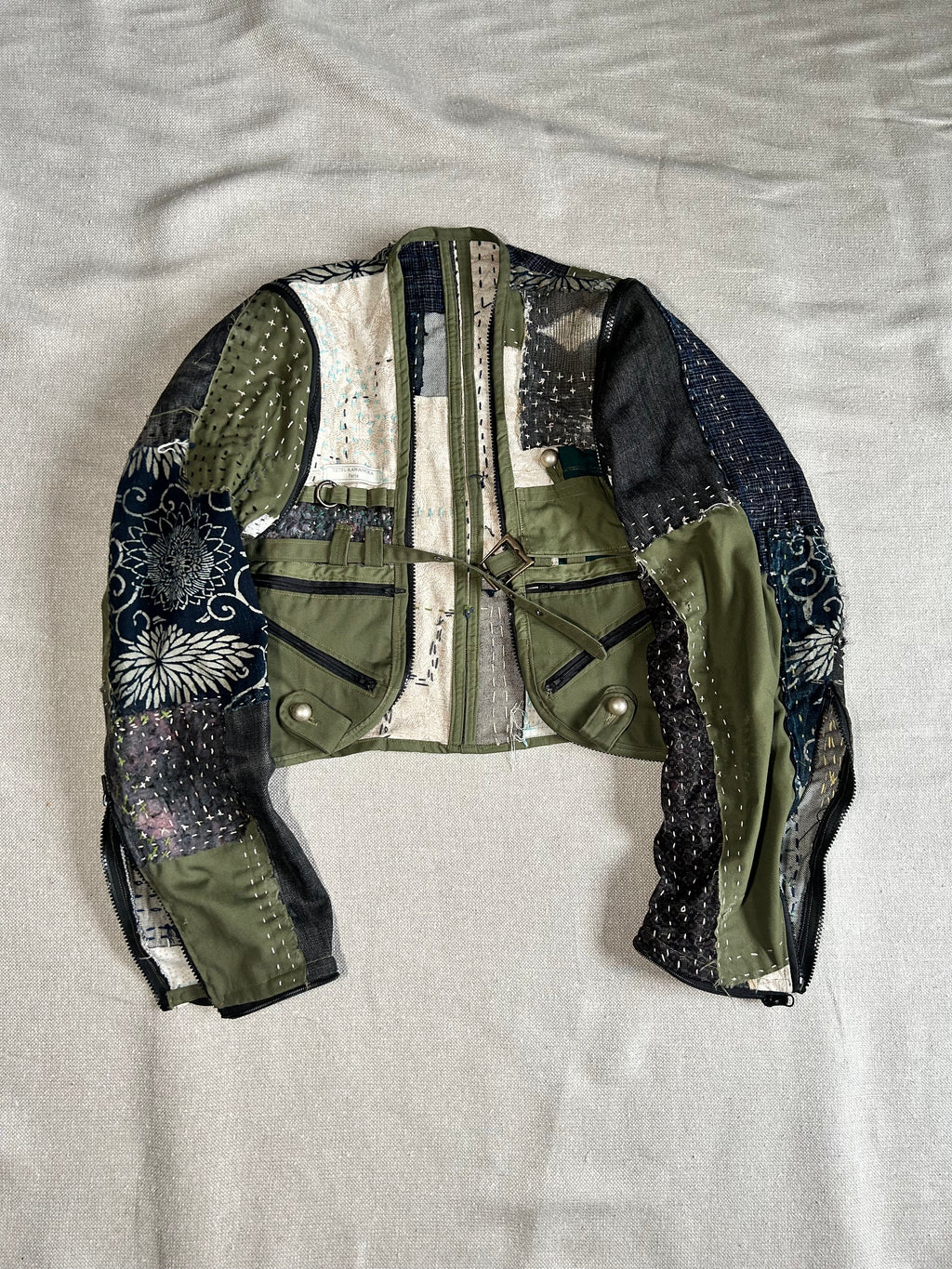 FW25 PATCHWORK REMOVABLE ZIPPER JACKET