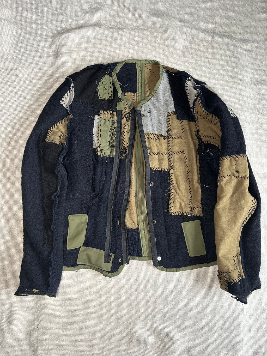 FW25 PATCHWORK REMOVABLE ZIPPER JACKET