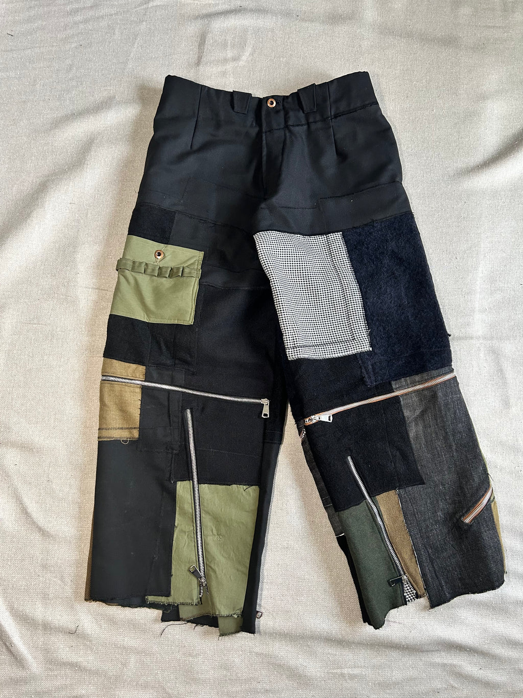 FW25 PATCHWORK ZIPPER PANTS