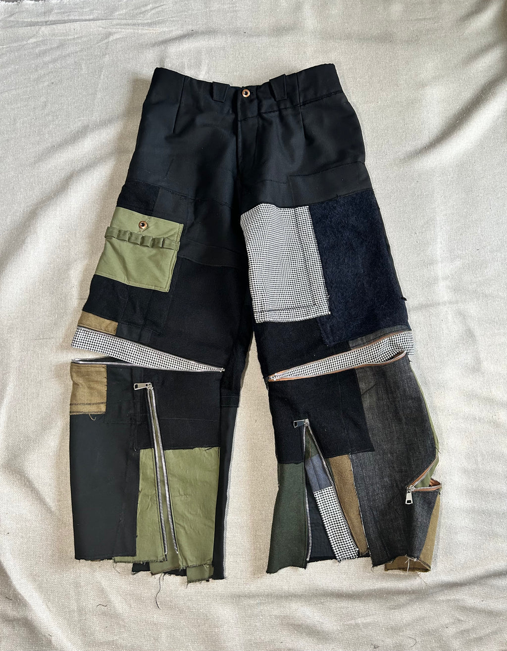FW25 PATCHWORK ZIPPER PANTS